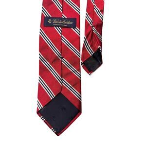 Brooks Brothers Silk Repp Stripe Tie Woven in England Made in USA Preppy